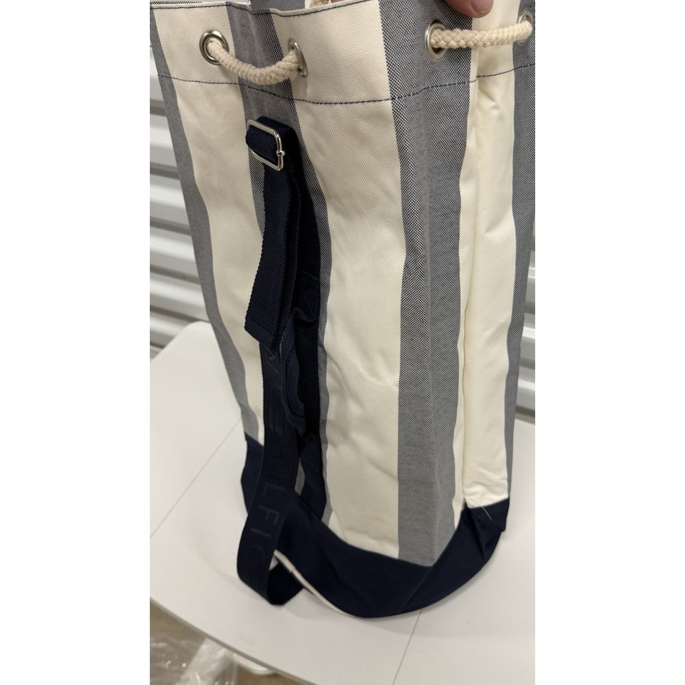 Tommy Hilfiger Striped Duffle Weekender Sling Bag Drawstring
